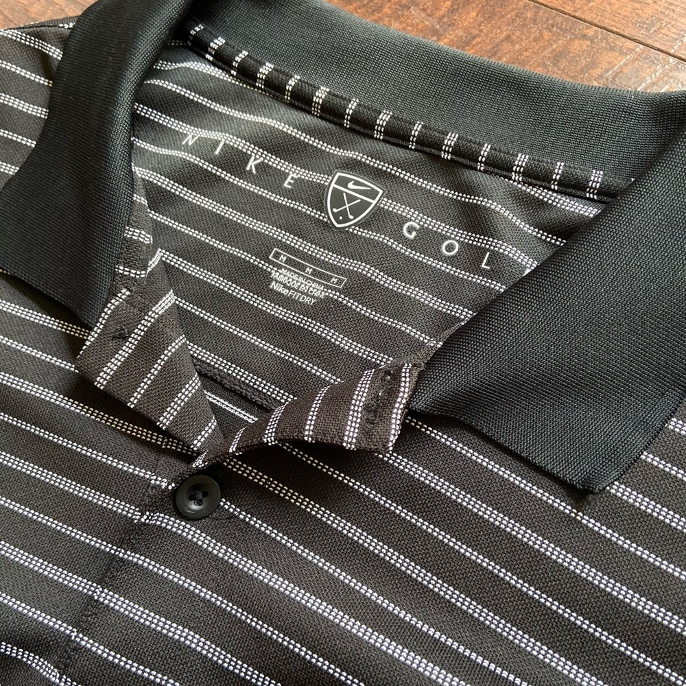 Black striped Nike golf polo